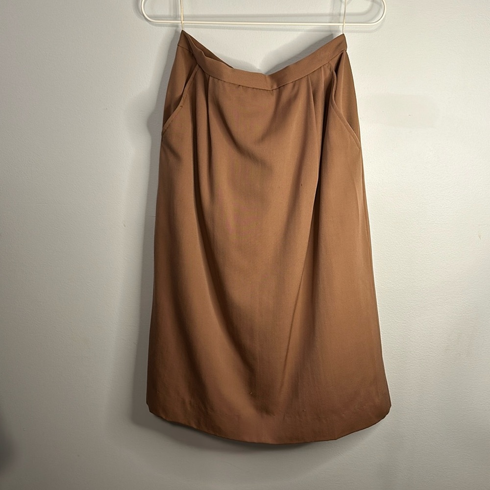 Vintage camel slim skirt 100% wool